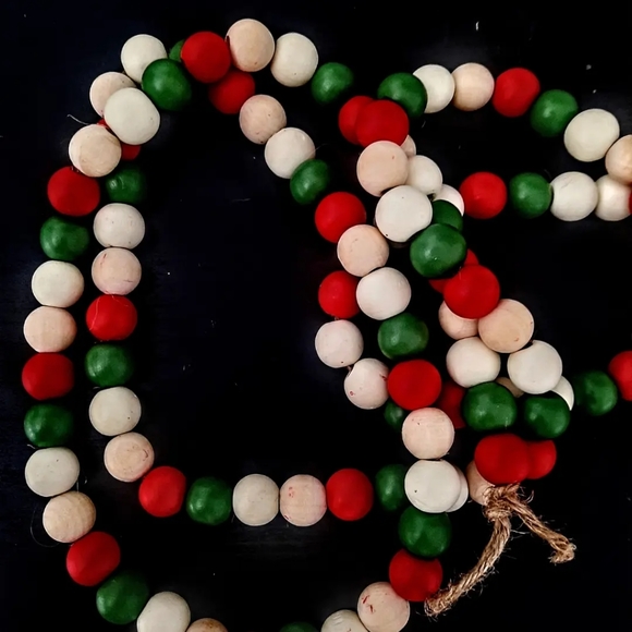 Christmas wooden beads garlands, Christmas decorations, Christmas tree ornaments - Picture 2 of 4